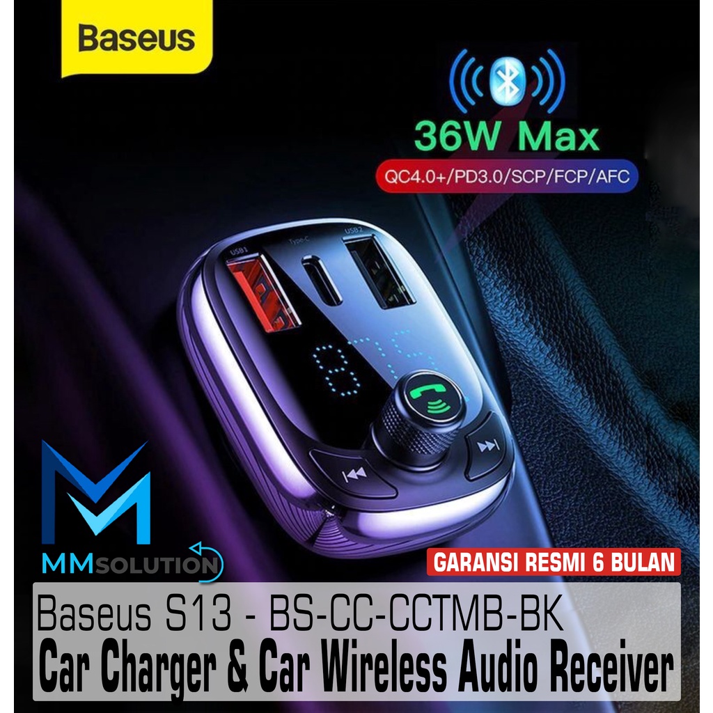 BASEUS S13 Quick Charge 4.0 Car Charger PD FM Transmitter Bluetooth