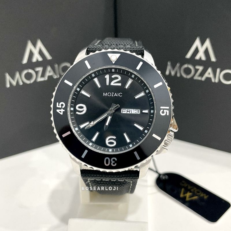 JAM TANGAN PRIA MOZAIC MSM 0008 TALI CANVAS ORIGINAL