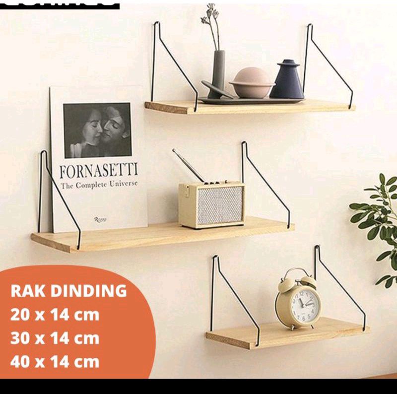 Rak dinding tempel kayu besi gantung Rak Dinding Kayu Besi