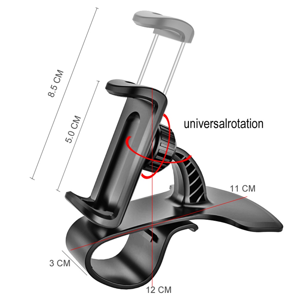 Universal Adjustable Car Dashboard Mount Phone Holder Easy Clip Mount Stand Auto Phone GPS Display Bracket Workhe