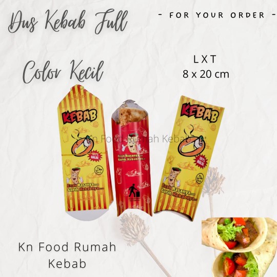 

Dus Kebab Color Full Kecil 50 Pcs - Packaging Kemasan Kebab Kecil