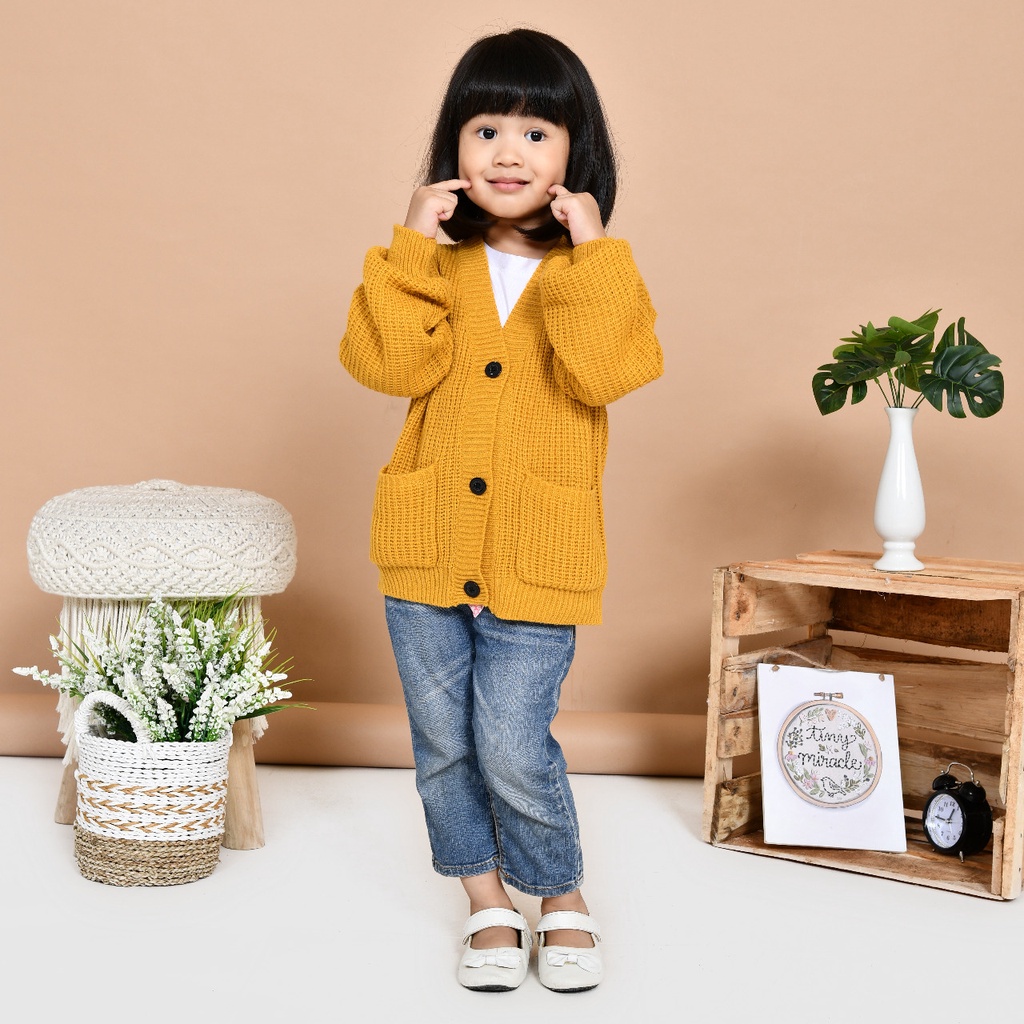 LOCY Sweater Cardigan Rajut Anak Usia 2-10 Tahun Rajut Halus Premium / Cardigan Rajut Anak Perempuan