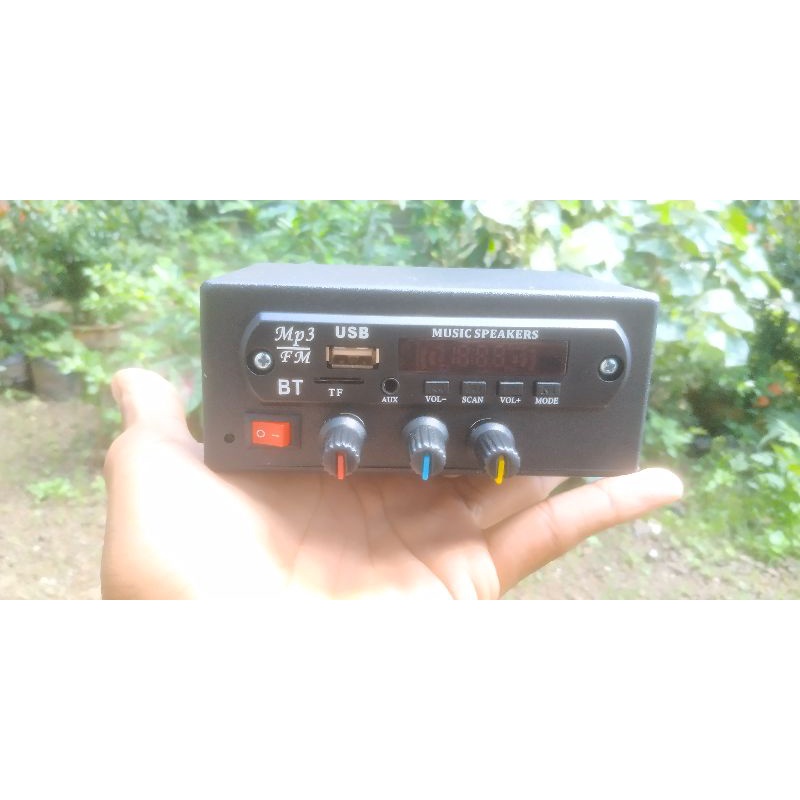 POWER AMPLI MINI 12 VOLT USB BLUETOOTH+ADAPTOR CAR MOBIL AUDIO OUTPUT STERO 15 WHAT