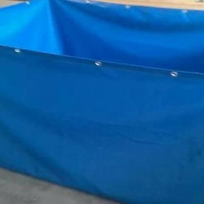 

kolam terpal kotak ukuran 2.5m x 1.5m x 120cm. bahan orchid semi karet