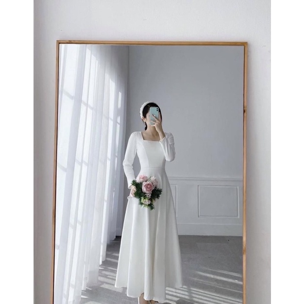Chiobushop - Jinara Long Dress Scuba Party Bridesmaid Wedding Kondangan Pesta | Korean style | Dress
