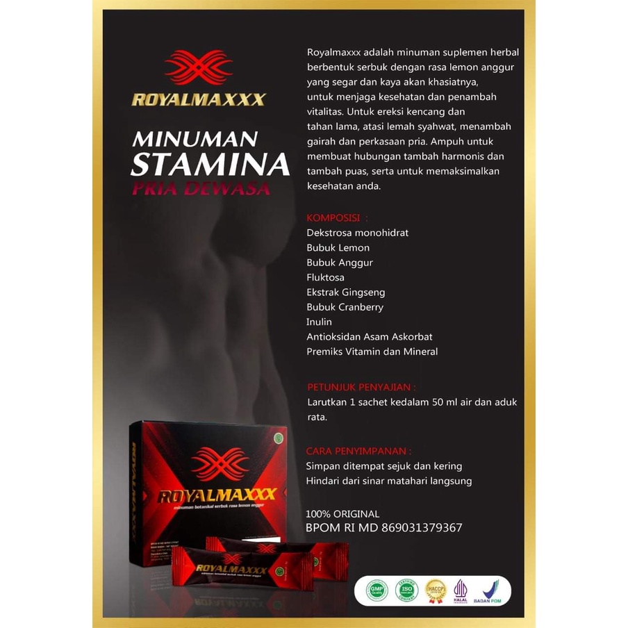 

RoyalMaxx Original | Minuman Serbuk Lemon Dan Anggur | RoyalMaxxx Harg Murah Isi 5pcs