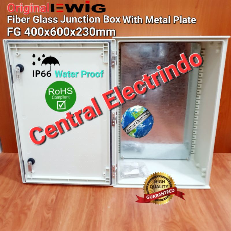 Fiber Glass Junction Box Panel FG 400×600×230mm EWIG With Metal Plate.
