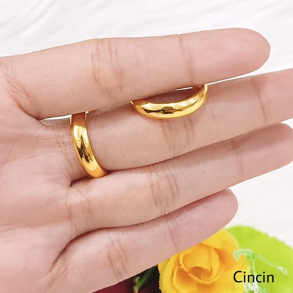 full set perhiasan wanita titanium asli anti karat lapis emas 24 k model terlaris