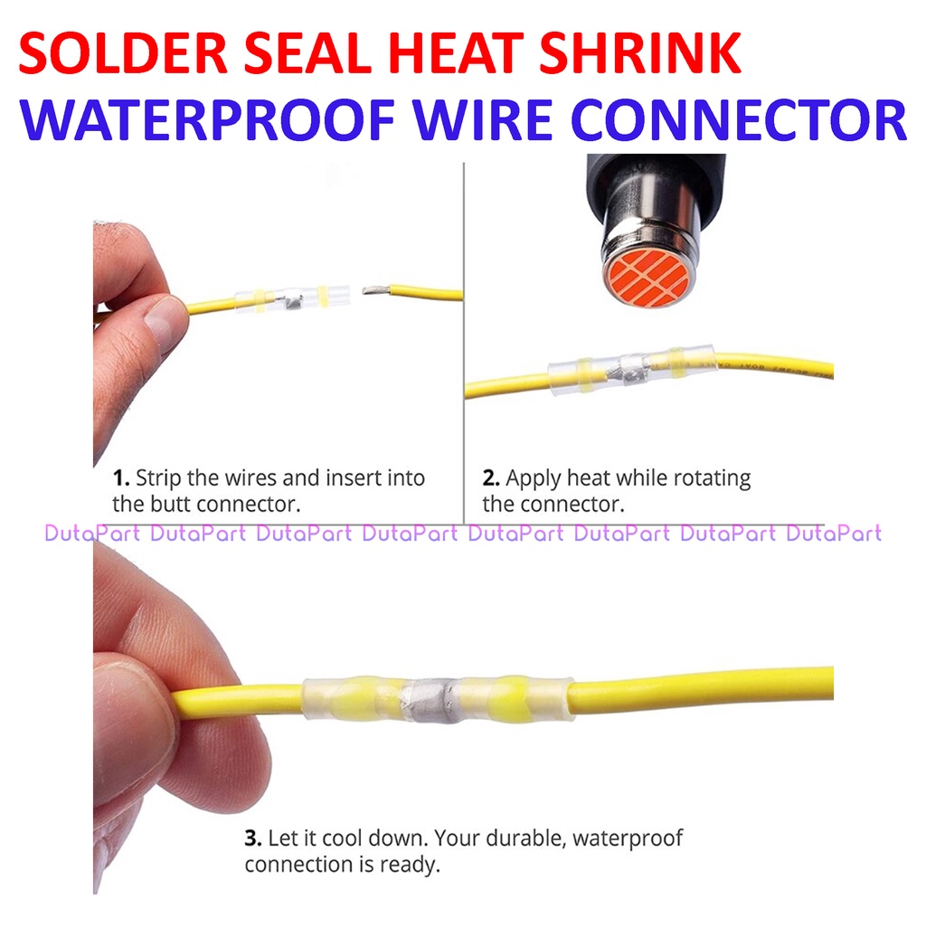 Solder Seal Heat Shrink WaterProof Wire Connector HeatShrink Tahan Air