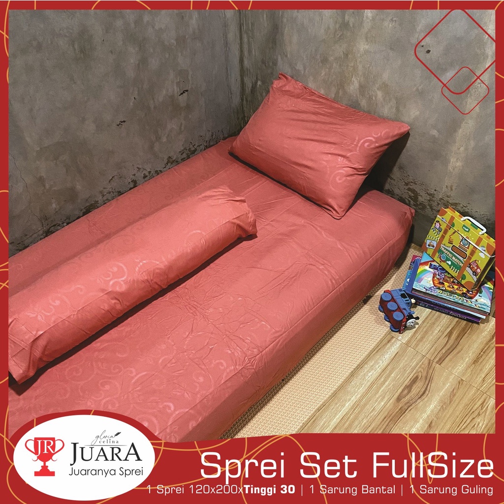 Sprei Polos MERAH BATA - Full Size Single Ukuran 120 X 200