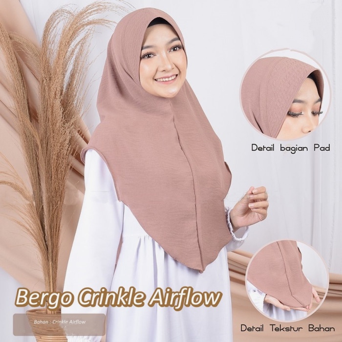 Bergo Crinkle PED Airflow / Hijab Crinkle