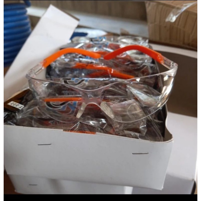 Kaca Mata Bening / Safety Google Black / Kaca Mata Gerinda Safety