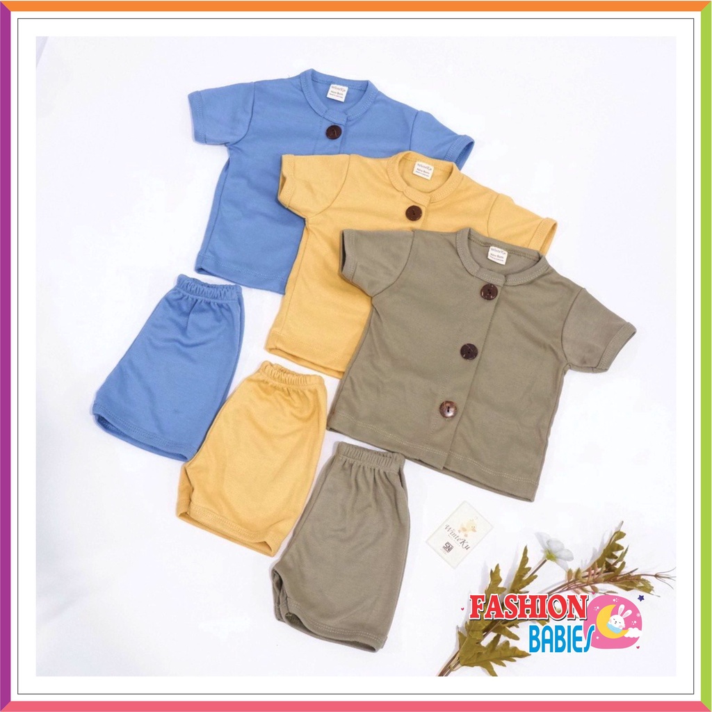 WINTEKU SETELAN BAYI KANCING BASIC POLOS | BASSIC BABY SET BUTTON JUNGLE 0-2 TH