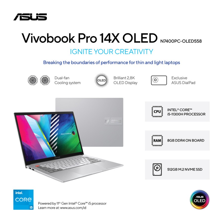 Asus Vivobook Pro 14X OLED N7400PC-OLED558 i5-11300H/8GB/512GB SSD Win 11