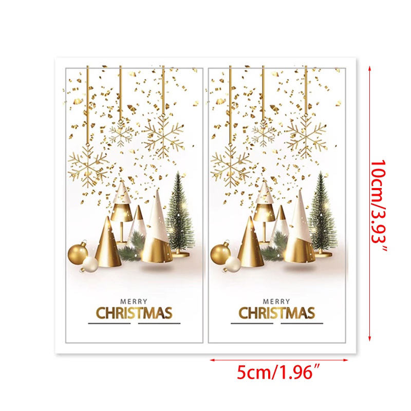 Zzz Stiker Label Bentuk Persegi Panjang Tema Natal