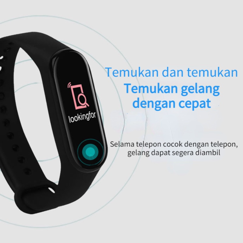 M5 Smart Watch Monitor Detak Jantung Darah Oksigen Tingkat Pedometer Bluetooth Tahan Air Smart Watch