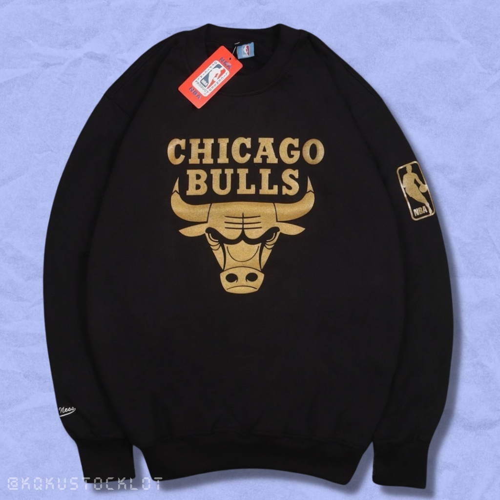 Crewneck NBA Chicago Bulls Fulltag Mirror High Quality | Sweater Chicago Bulls Gold