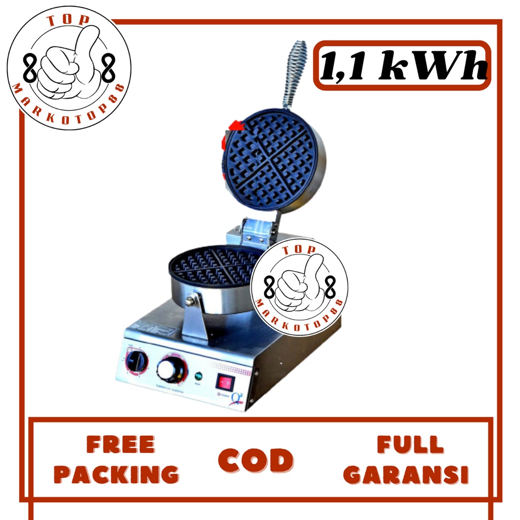 ALAT PENCETAK PEMANGGANG TEFLON ADONAN MINI WAFFLE MAKER BULAT BUNGA ELEKTRIK Q2 8882 ALAT PEMANGGAN