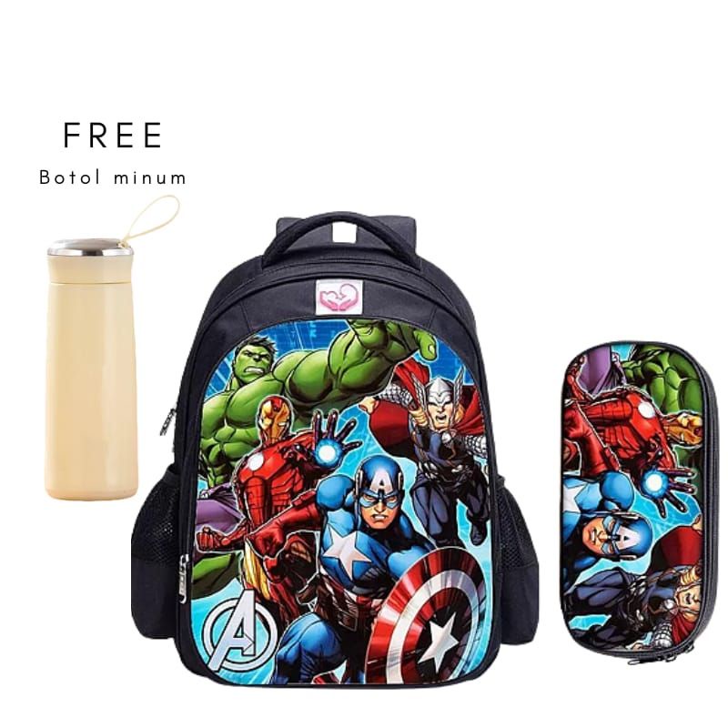 Gudang Tas &gt; Ransel Anak KAPTEN AMERIKA Untuk Anak LAki-laki Perempuan Tas PAUD