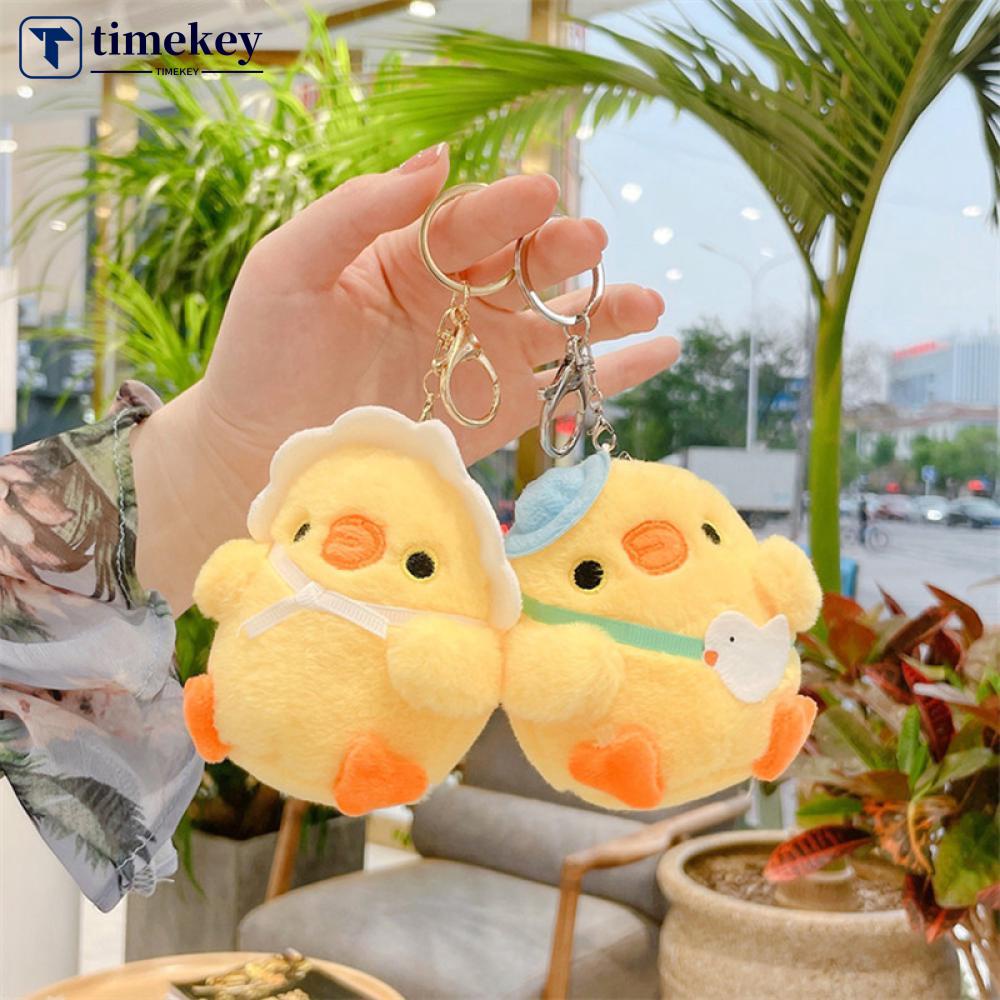 Timekey Gantungan Kunci Boneka Plush Anak Ayam 10cm Untuk Hadiah Natalulang Tahun J6U1