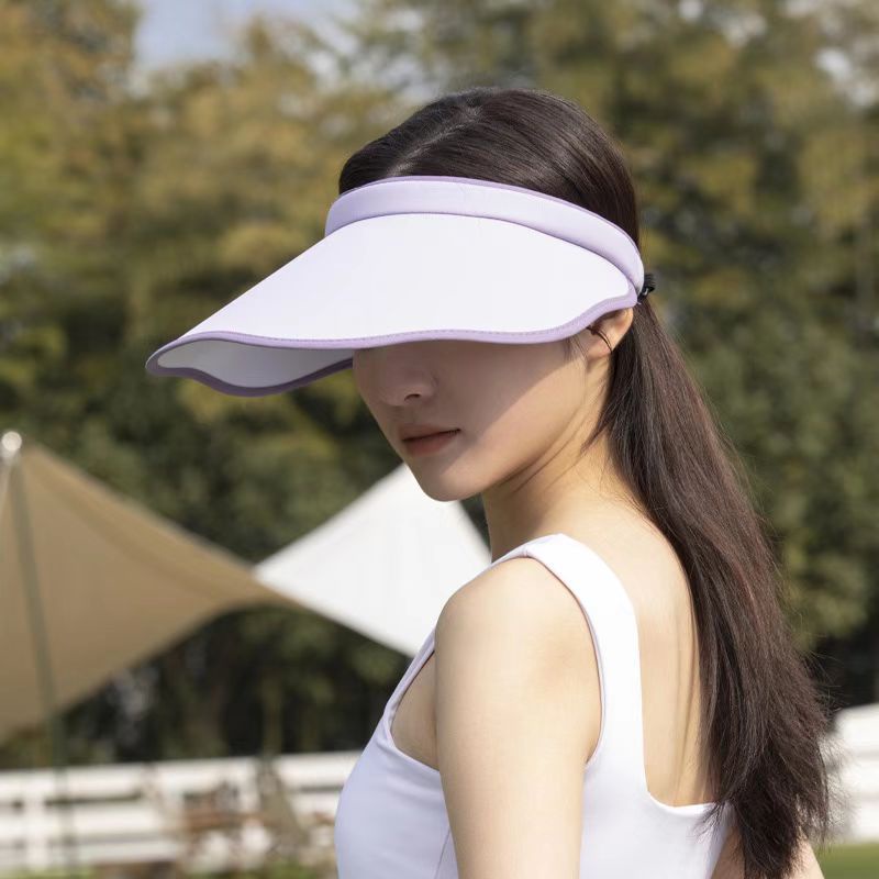 (Hello Girl) MZ24 Topi Visor Senam Wanita Summer ANTI UV Mulut Lebar Gaya Korea IMPORT