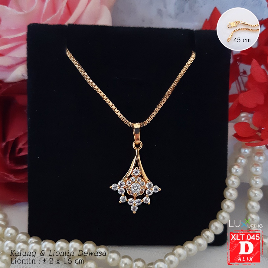 XLT 045  Kalung Set Liontin Mata Sirkon Perhiasan Set Lapis Emas 18K Aksesoris Xuping Awet Tidak mudah Luntur Merk Yaxiya Luxx