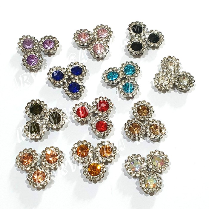 Kristal Cangkang Bunga / Diamond Bunga Diameter 10 MM (12 pcs)