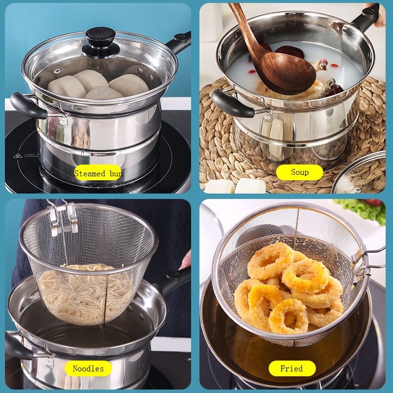 PANCI NOODLE POT 3 IN 1 / PANCI MIE 3 IN 1 / PANCI KENTANG / PANCI SERBAGUNA MENGGORENG MENGKUKUS MEREBUS FREE DUS FBL