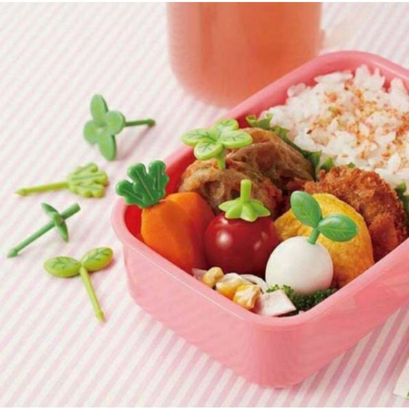 8 pcs Perlengkapan Bento Anak Tusuk Tusukan Bento Garpu Buah Bentuk Daun Buah Unik