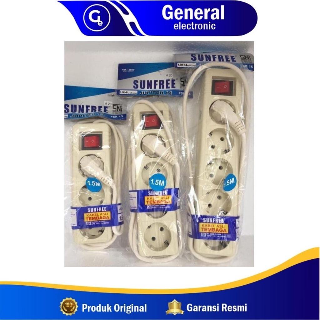 Stop Kontak Plus Kabel (3/4/5 Lubang)