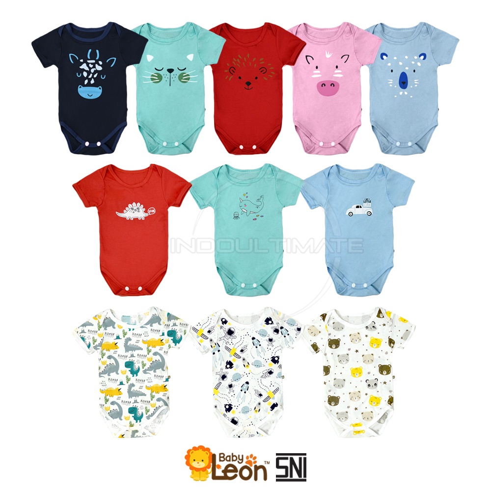 BABY LEON 1 Pcs Jumsuit Bayi Jumper Bayi Lengan Pendek BC-023SK COTTON Jumpsuit Anak Bayi Balita