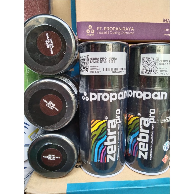 pilok pilox cat motif kayu propan zebra pro impra salak brown 9458 300ml / 0.3lt
