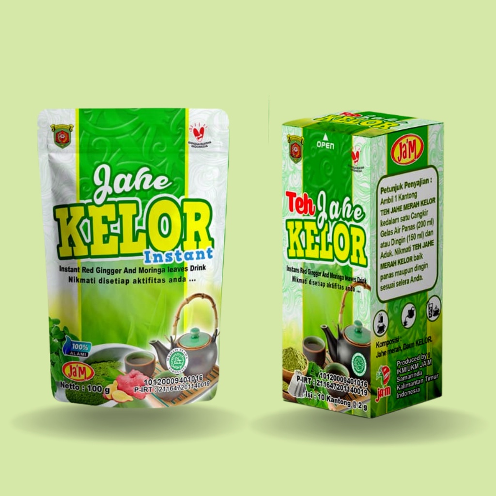 

100 Gr Jahe Kelor Instan (100% Asli) / Daun Kelor Jahe Merah Murni Bubuk Instan / 100 % Minuman Herbal