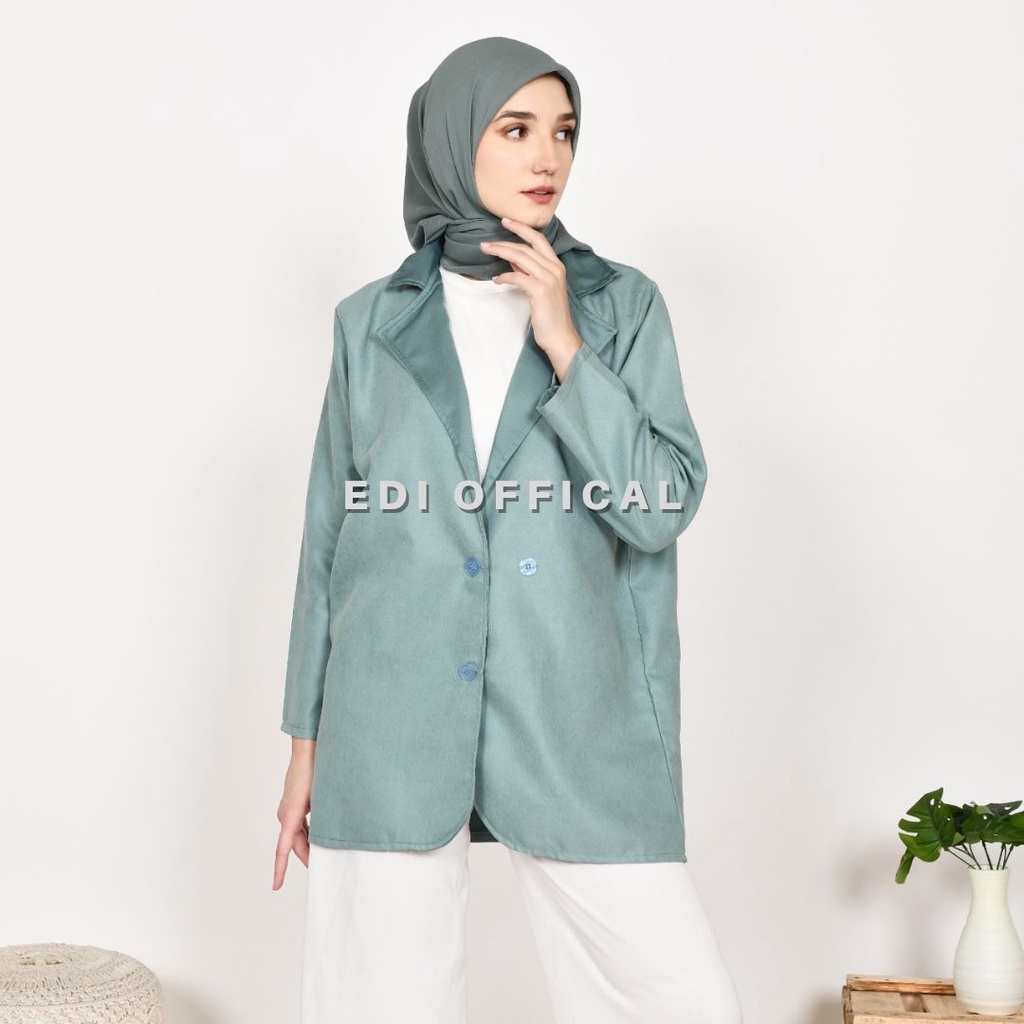 Blazer Wanita Kekinian Blazer Gaya Kasual Motif Outer Wanita Murah