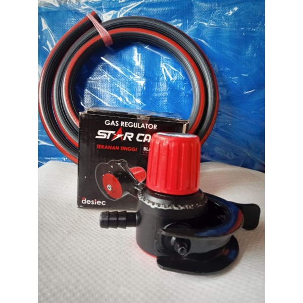 selang dan regulator starcam non meter tekanan tinggi untuk kompor jos plus clem
