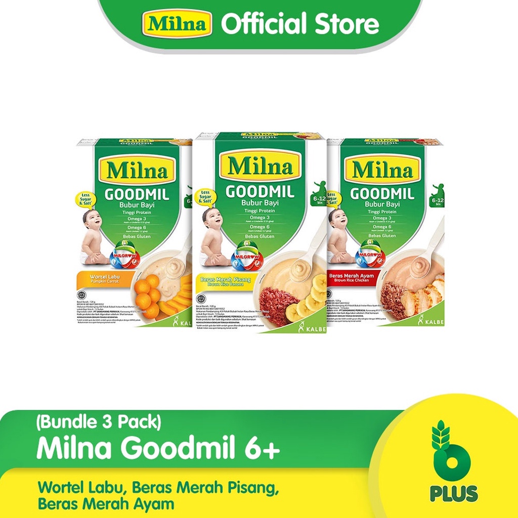 Milna Goodmil Bubur Khusus Bubur Bayi Instant Wortel Labu 120gr 6+ - READY MANADO