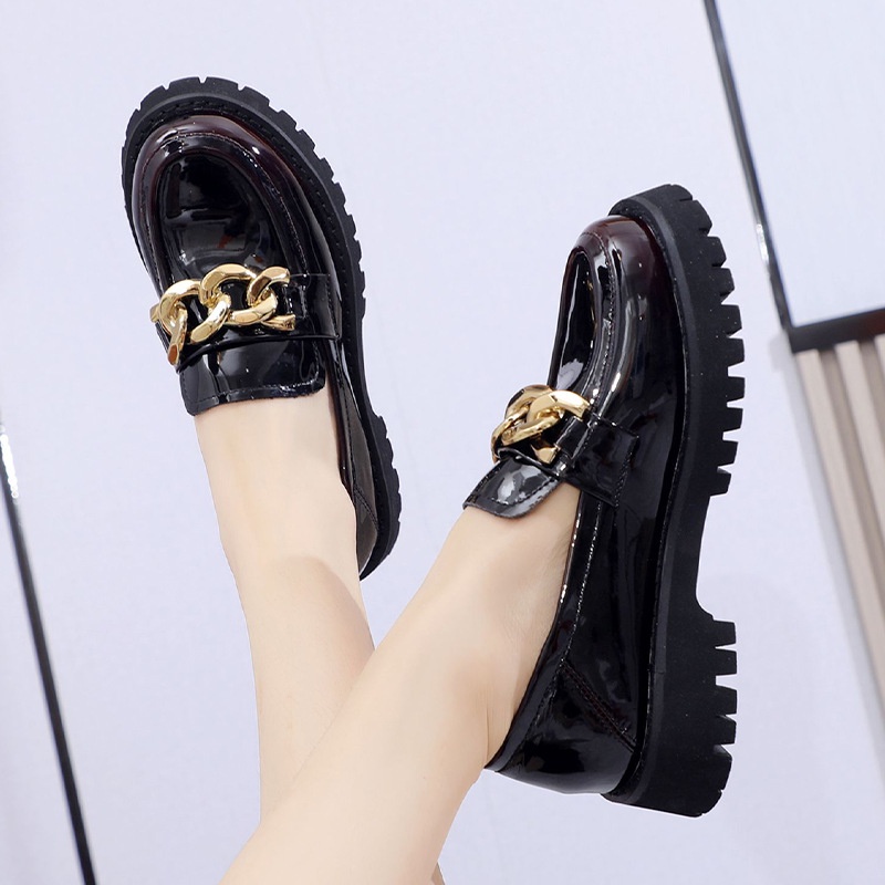 fakhrieshop- SEPATU WANITA LOAFERS DOCMART / SEPATU OXFORD RANTAI GOLD BESAR PREMIUM DM 07