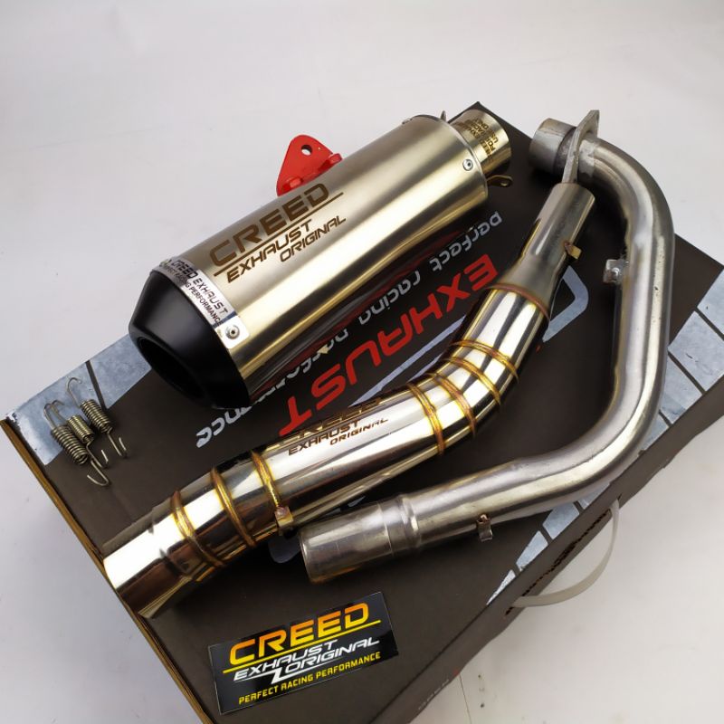 Knalpot racing Creed Exhaust Original for Vixion, Satria FU, CB150R, CBR 150R, SONIC, Jupiter MX135,