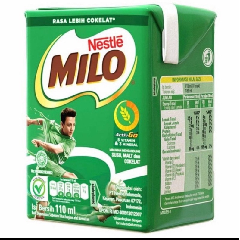 

Susu Milo UHT kotak kemasan 110 ml (kecil)