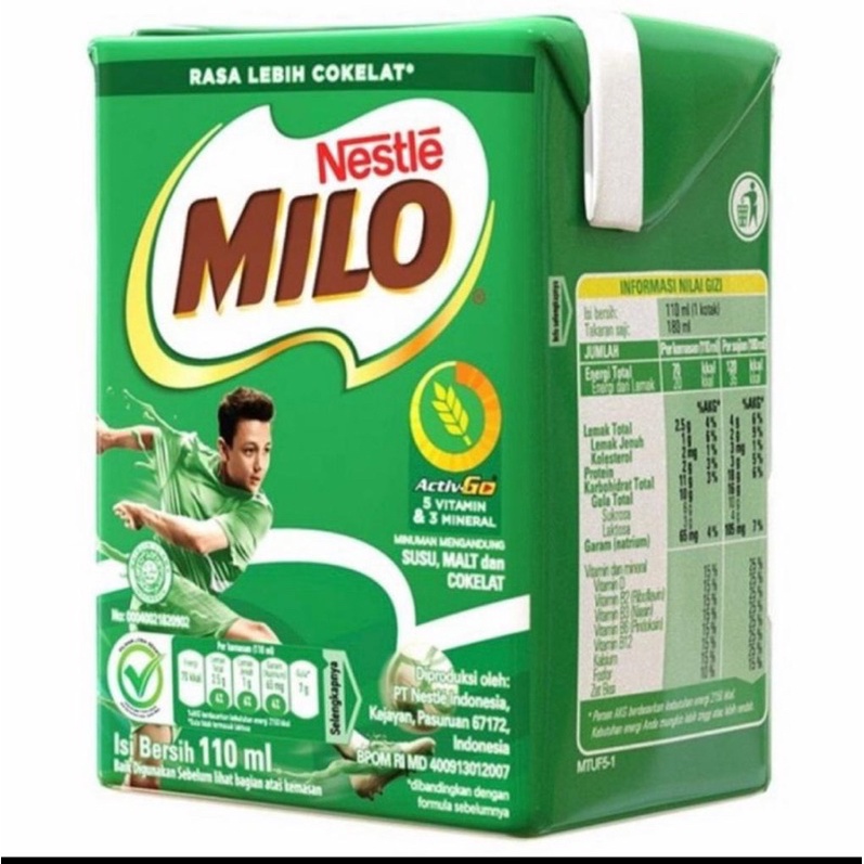 

Susu Milo UHT kotak kemasan 110 ml (kecil)