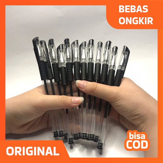 

PEN gel 1 biji PEN GEL POLOS 0.5MM PENA GEL TINTA HITAM BISA COD