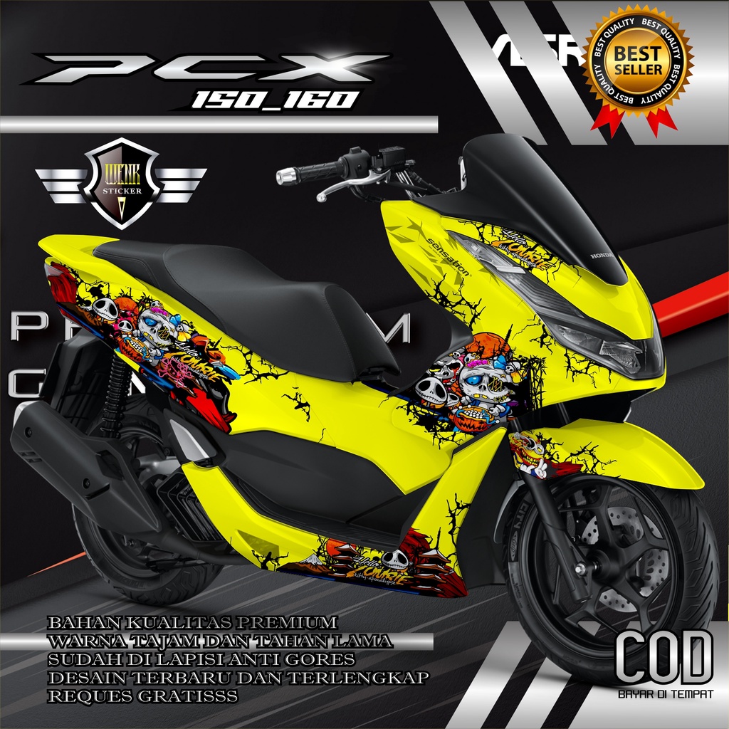 DECAL STICKER PCX 150_160 D esain HELLO KITTY ZOMBIE