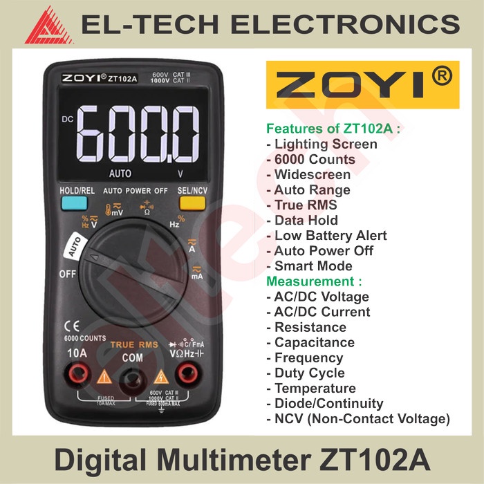 ZOYI ZT102A ZT-102A Digital Multimeter Multitester AVOmeter