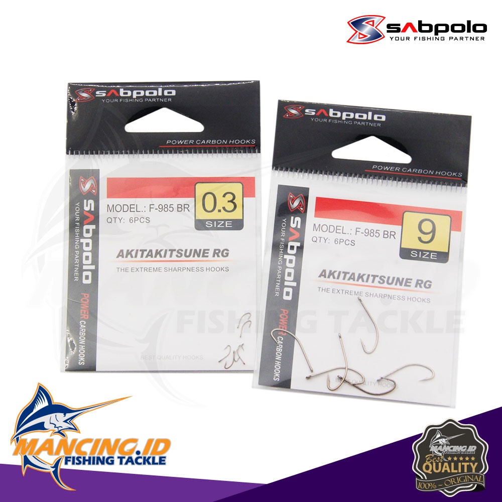 SABPOLO Hook Akitakitsune RG F-985 Pancing Mata Kail Made in Japan