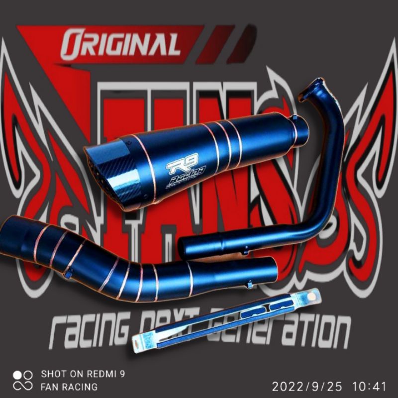 KNALPOT R9 RACING H2  XSR 155 XSR 155 FULLSYSTEM Full black doff.