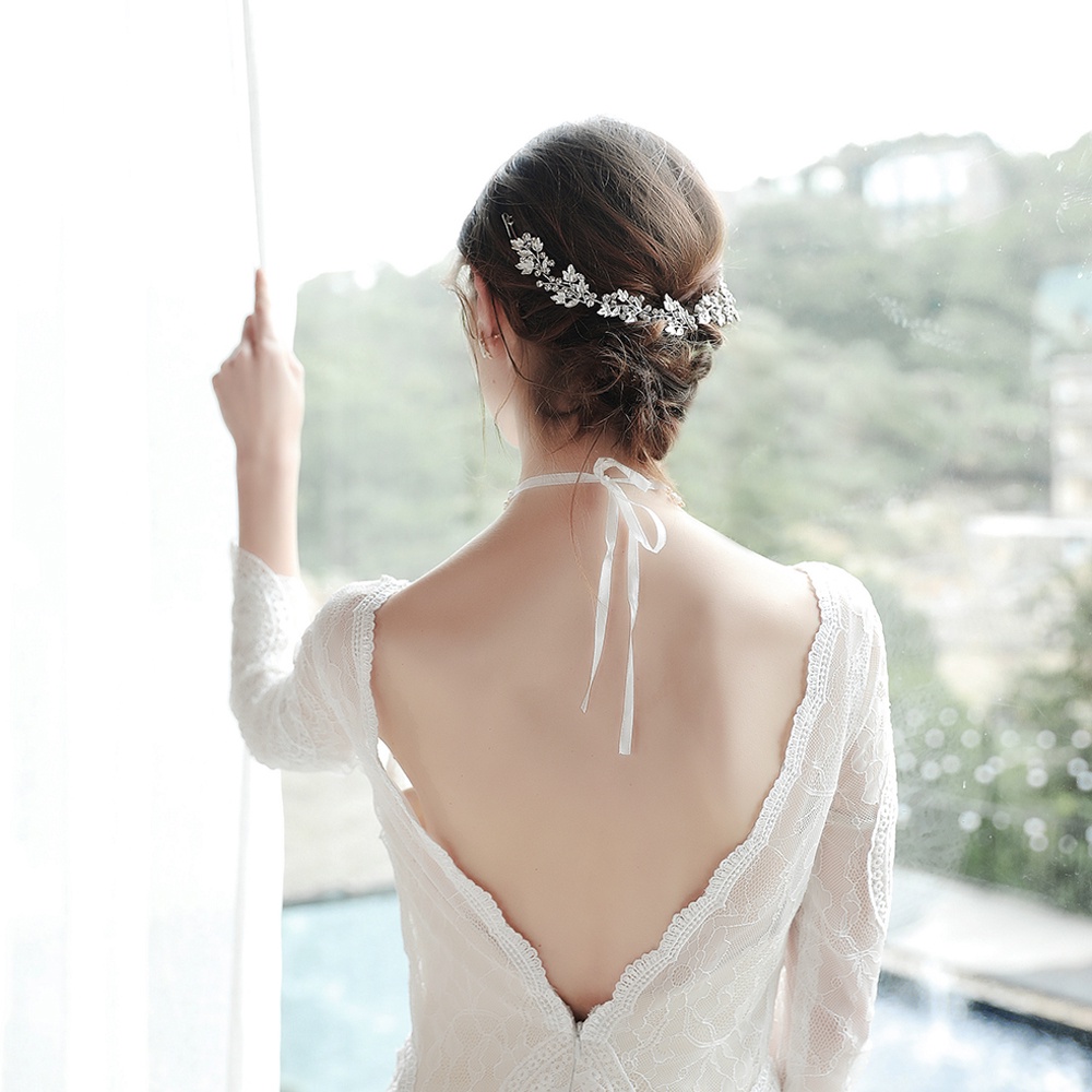 Bridal Rhinestone Flower Headband Handmade Inlaid Crystal Rhinestone Headwear