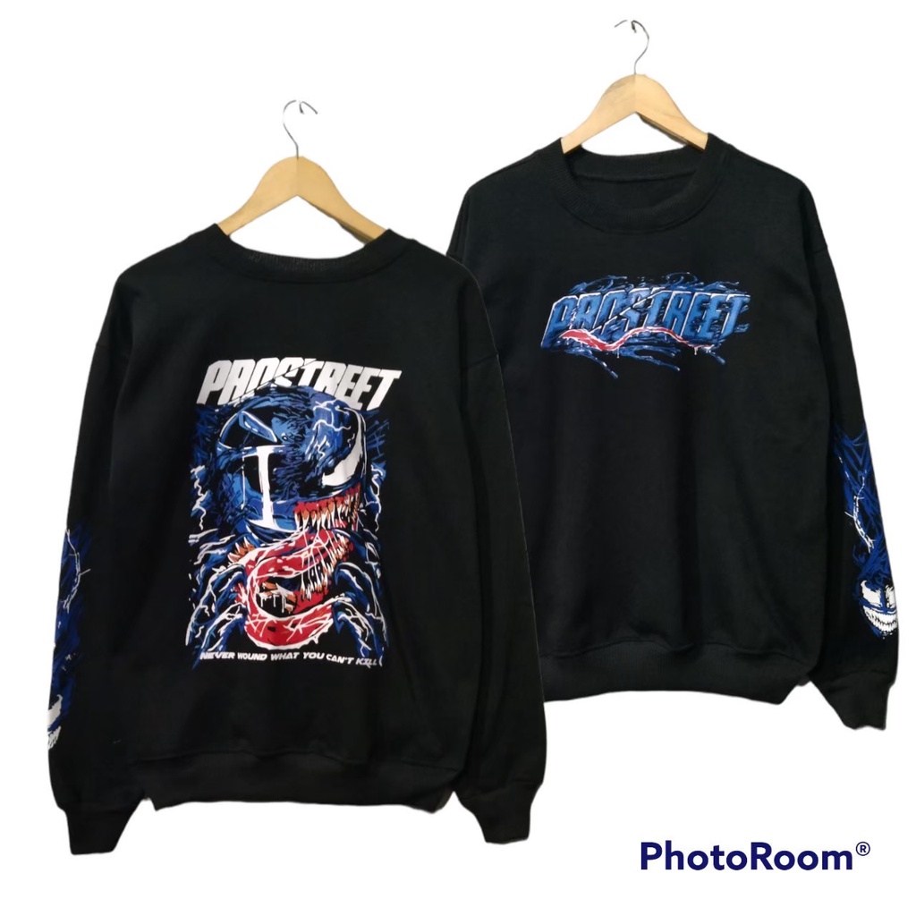 Sweater Crewneck Prostreet Venom Black terbaru / sweater prostreet sunmori pria wanita /Sweater Crew