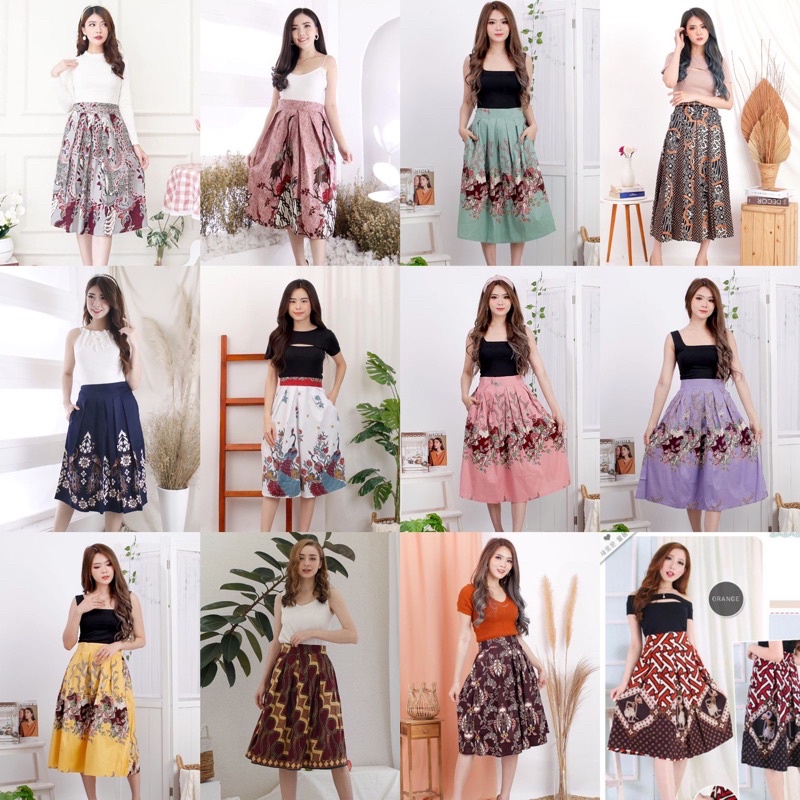 FELYSIA SKIRT STANDAR - Rok Batik Wanita / 165 / 051 / 457 MIX