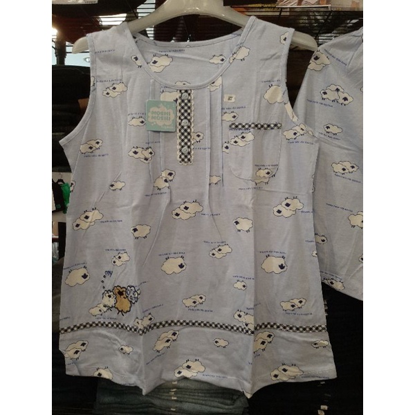baju tidur moshi yumico kensi bahan kaus import, celana pendek