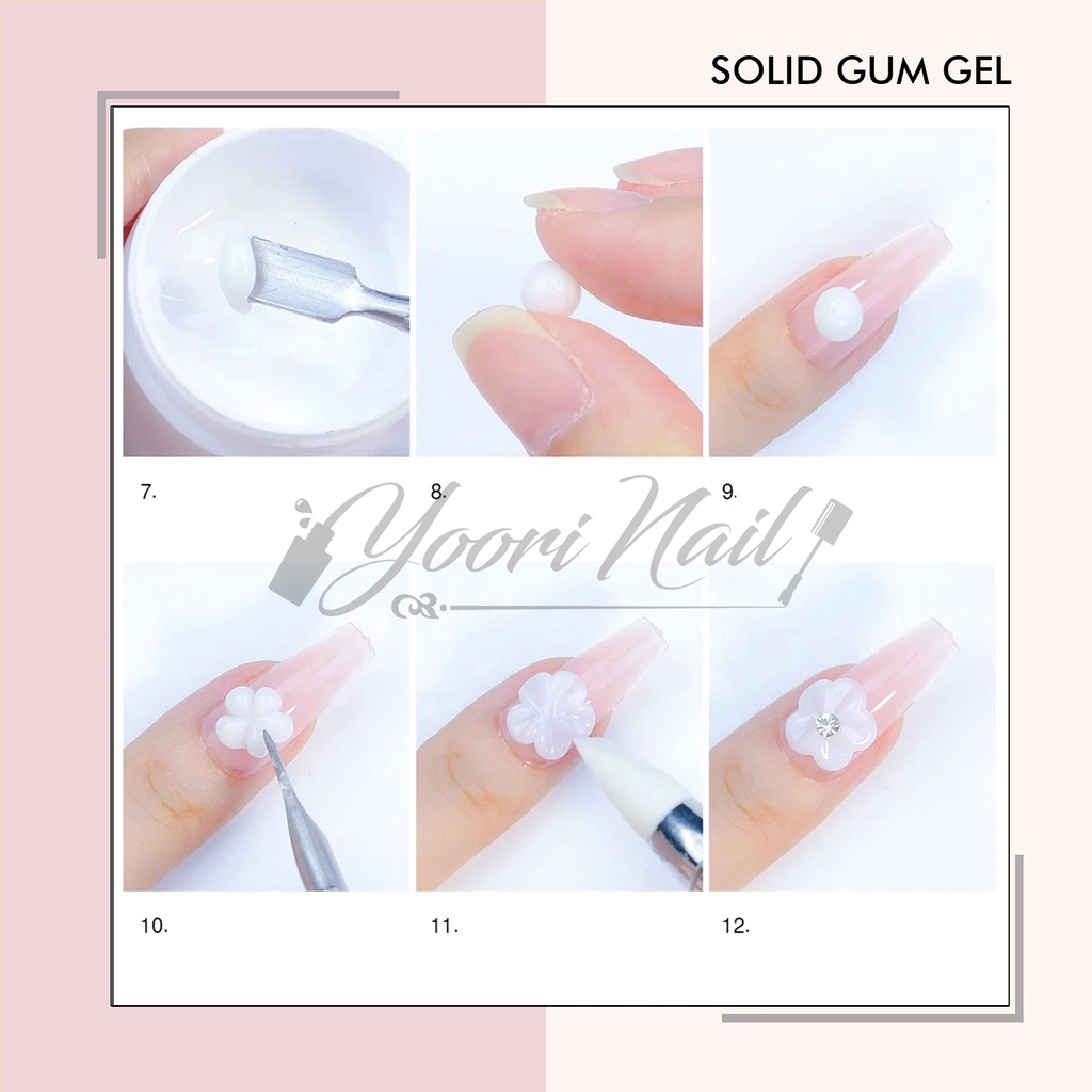 Solid gum gel adhesive extension nails gems glue 4D gel transparant clear